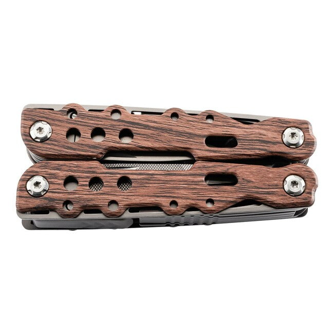 Herbertz Holzoptik utensile multifunzione, 11 funzioni, aspetto legno, custodia