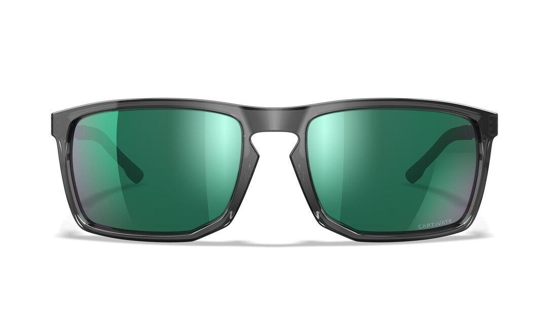 WileyX Axe occhiali da sole Captivate Polarized Green Mirror/ Gloss Crystal Grey