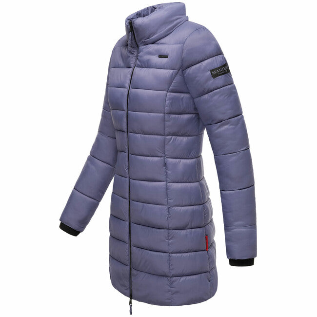 Marikoo Abendsternchen cappotto trapuntato da donna con cappuccio, blu violetto
