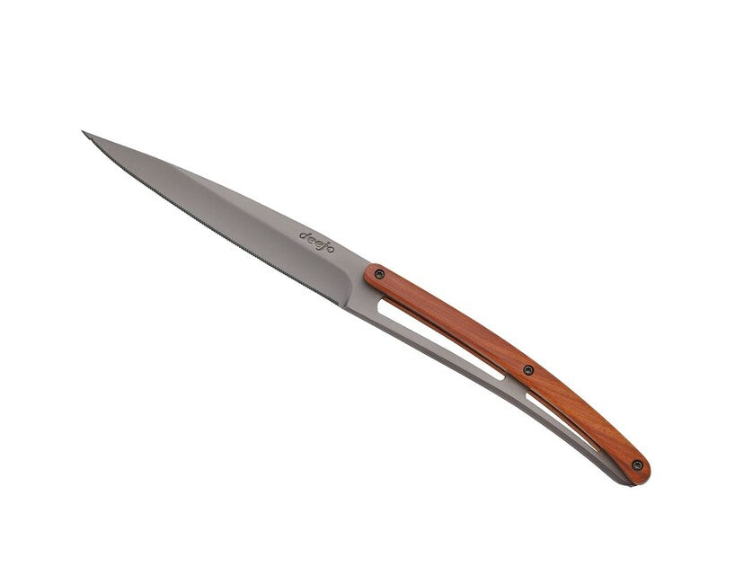 Deejo Tavolo set di 6 coltelli grigio titanio coralwood tooth.blade