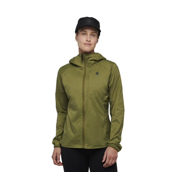 Black Diamond Alpine Start Hoody giacca softshell ultraleggera da donna, verde falesia