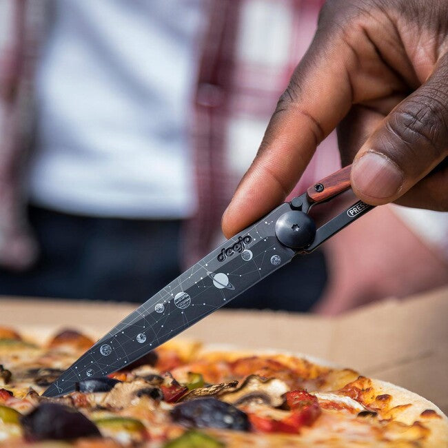 Deejo Tattoo coltello di chiusura, astro black coralwood