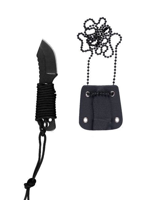 Mil-Tec Coltello da collo con fodero in plastica e catena Paracord