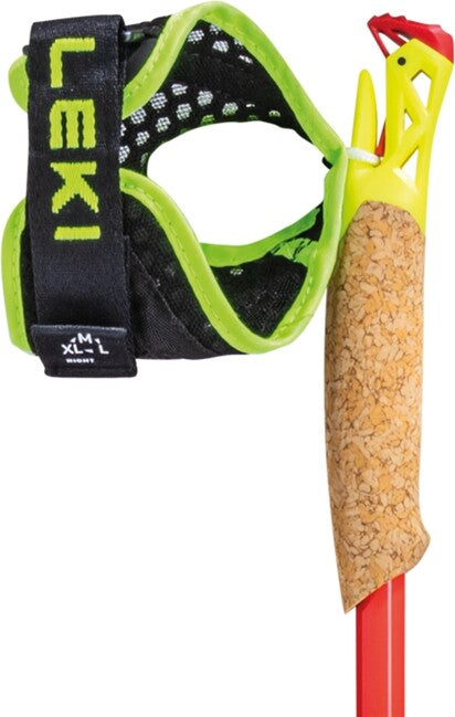 Leki Vertical K bastoncini da trail running, carbonio naturale-rosso brillante-giallo neon