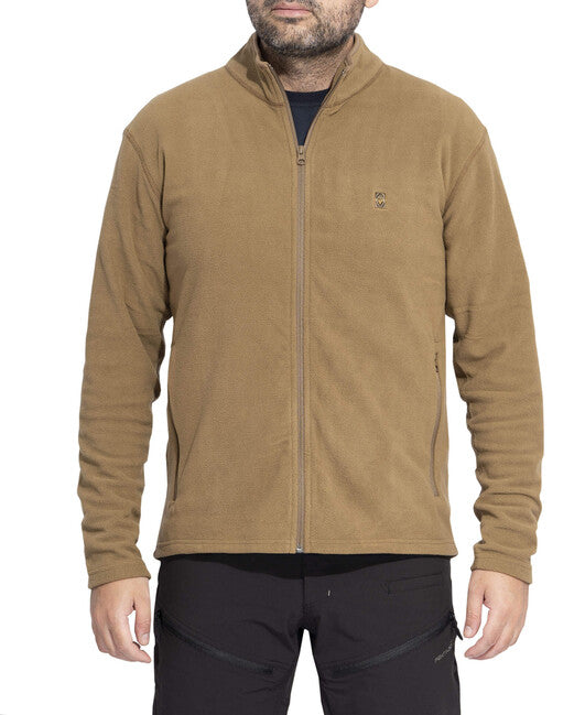 Pentagon Elk felpa con zip in pile, coyote