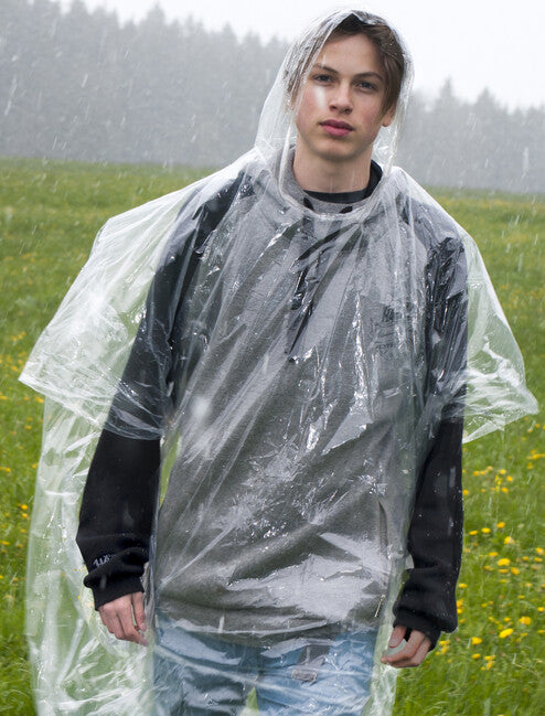 BasicNature Festival poncho di emergenza trasparente biodegradabile