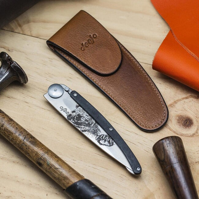 Deejo Tattoo grizzly coltello di chiusura in legno d'ebano