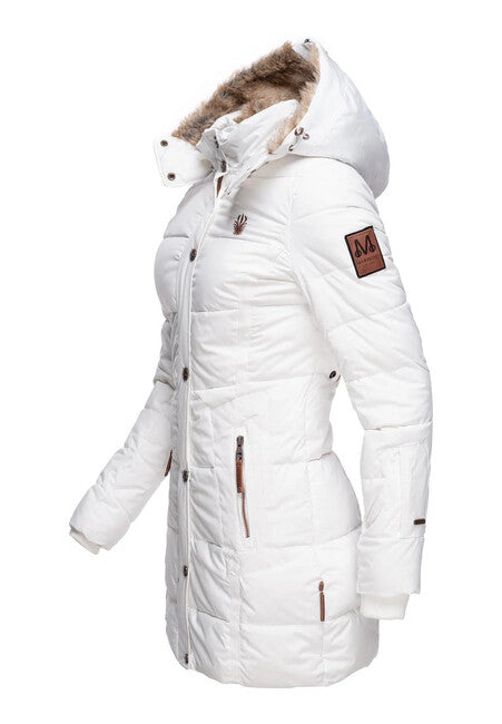 Marikoo Lieblings Jacke giacca invernale da donna con cappuccio, bianca