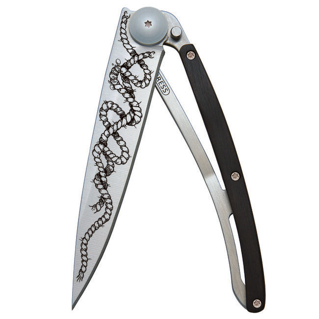 Deejo Tattoo Coltello di chiusura in legno d'ebano Corda