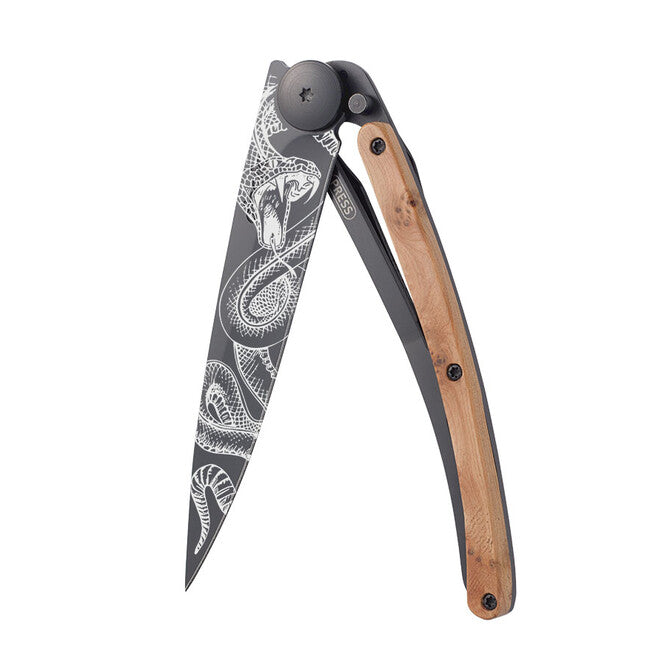 Deejo Tattoo snake coltello di chiusura, black juniper