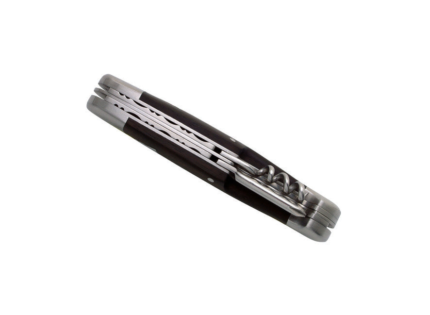 Laguiole DUB093 coltello multifunzione con manico in stamina, nera