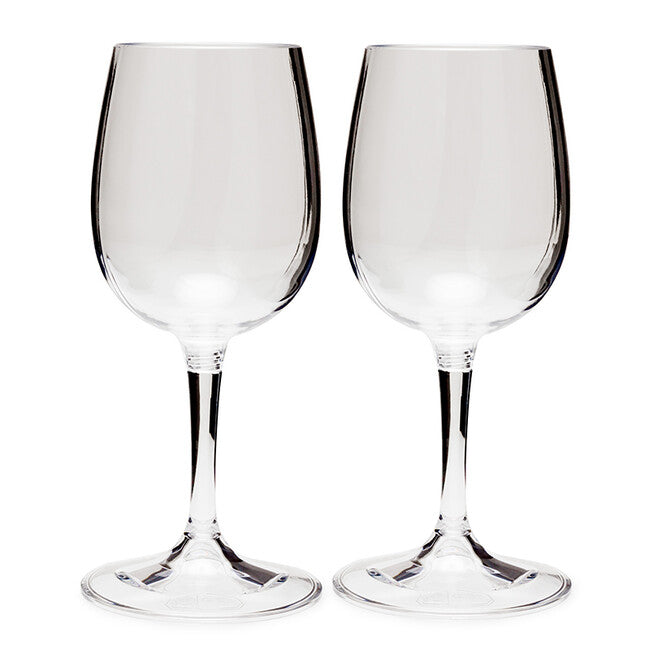 GSI Outdoors set di 2 bicchieri da vino bianchi pieghevoli in plastica nesting 2 × 275 ml, bianchi