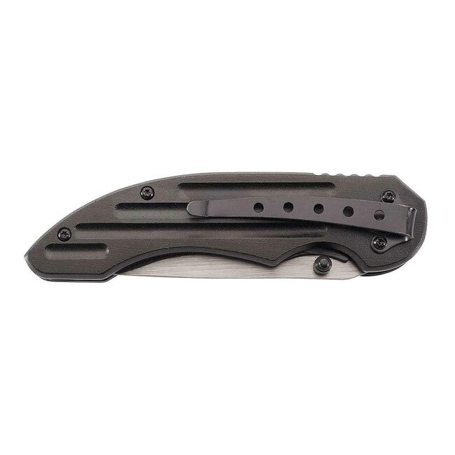 Herbertz Coltello a una mano 8 cm, acciaio, nero, motivo a fiamma