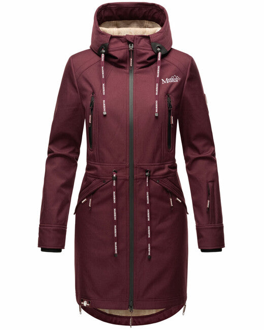 Marikoo Racquelle giacca softshell da donna con cappuccio, vino