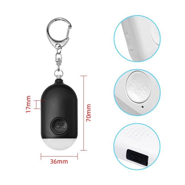 W&G SHIELD sos allarme personale impermeabile con luce led e pulsante di attivazione, rosa