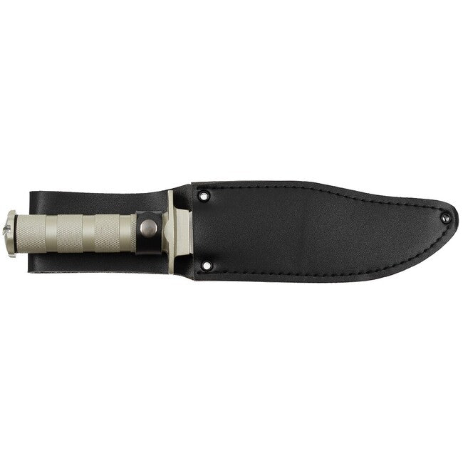Fox Outdoor Survival Knife, argento, manico in alluminio, con fodero