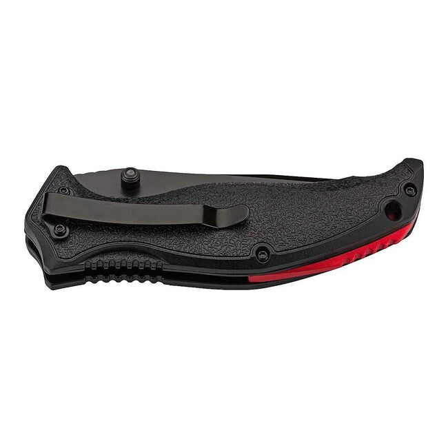 Herbertz Coltello a una mano 9,4 cm, fibra di vetro e alluminio, nero-rosso