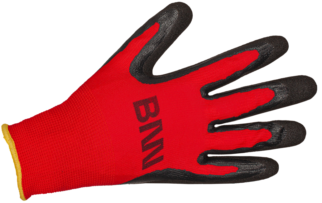 BENNON Manos guanti di protezione, nero/rosso