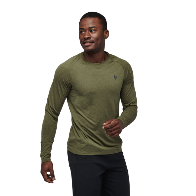 Black Diamond Lightwire Tech t-shirt a maniche lunghe da uomo, verde falesia