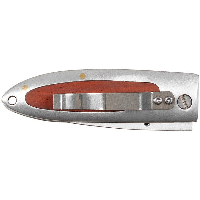 Fox Outdoor Jack coltello a una mano, argento, inserto in legno