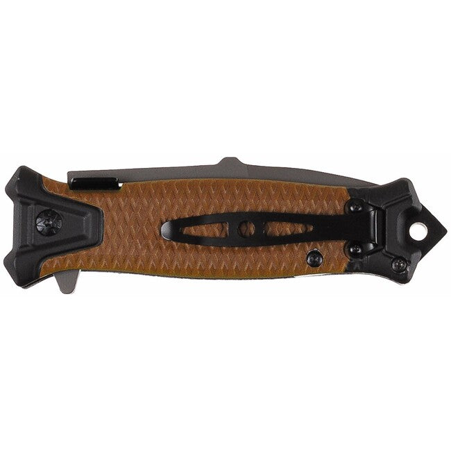 Fox Outdoor Jack coltello a una mano Snake, koyote tan, manico in metallo