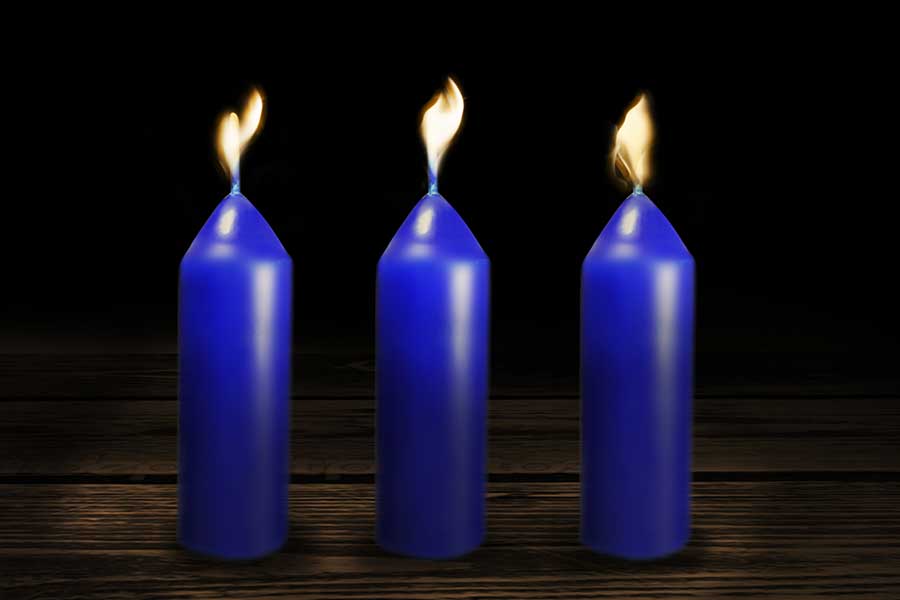 UCO Candele riempite di citronella 3 pz, blu