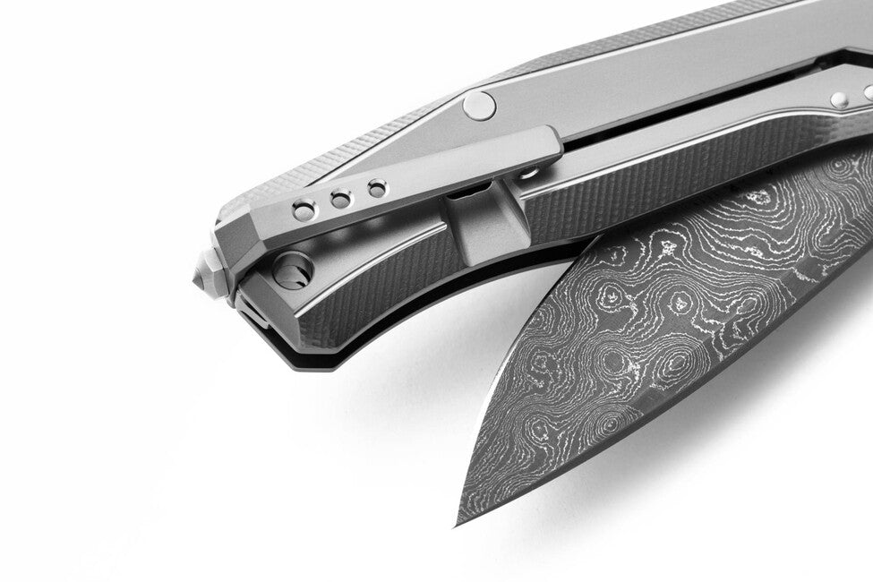 Lionsteel Myto MT01D coltello tascabile di lusso con manico in titanio massiccio, grigio