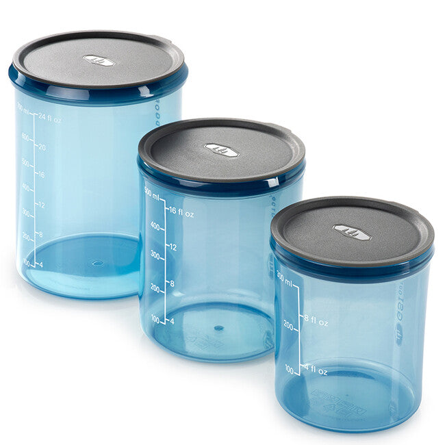 GSI Outdoors Infinity set di contenitori per alimenti in plastica, blu chiaro