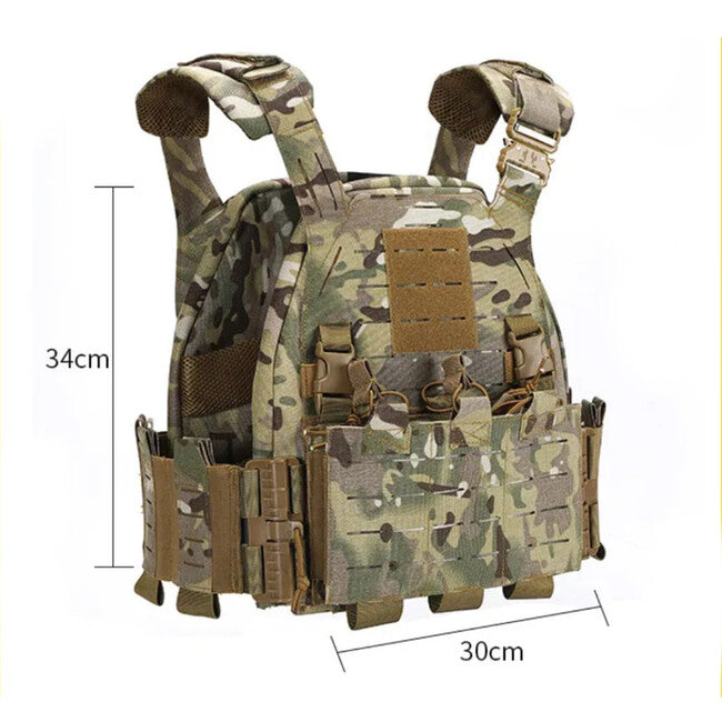 DRAGOWA Tactical Gilet con fibbia a sgancio rapido, multicam