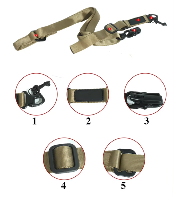 DRAGOWA Tactical Ms2 cinghia per pistola, coyote