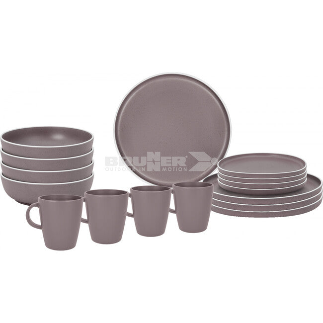 Brunner Lunch Box Set di utensili da campeggio, viola