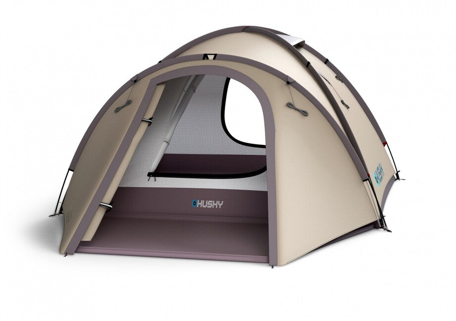 Husky Bizon 3 Plus rodinný trekový stan pre 3 osoby, light brown