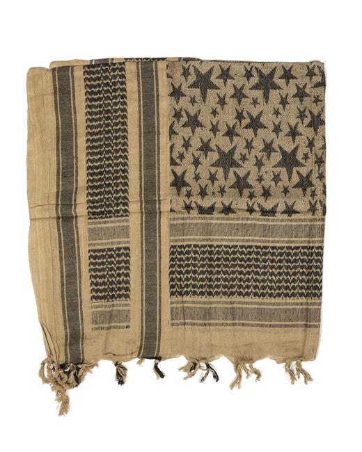 Mil-Tec Sciarpa shemagh STARS, Coyote/, nero