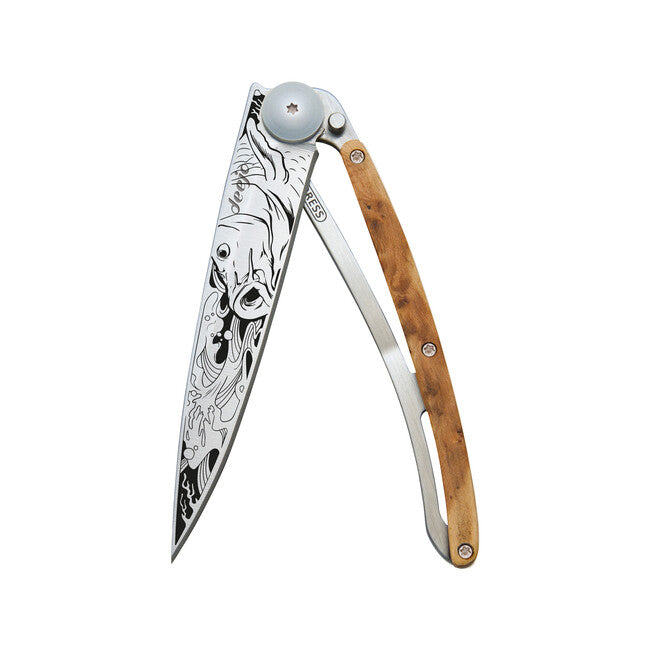 Deejo Tattoo legno coltello di chiusura Carp