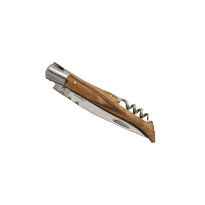 Baladeo Tradition coltello da tasca con cavatappi, manico in legno di frassino