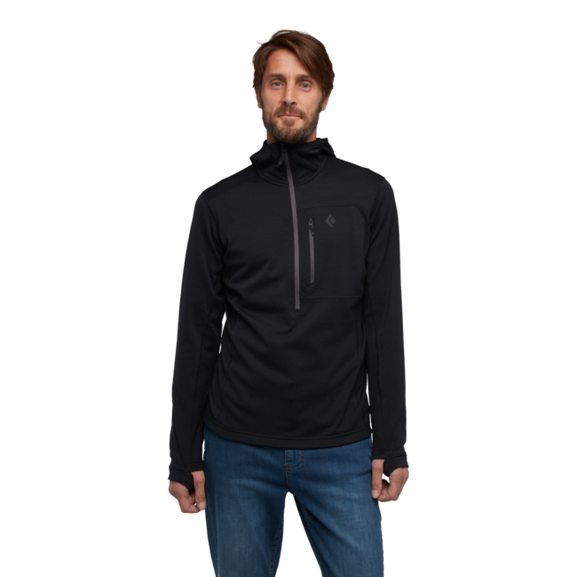 Black Diamond Coefficient felpa da uomo con cerniera, nera