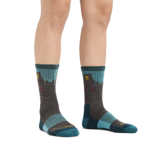 Darn Tough Bear Town Micro Crew calzini leggero con cuscino, aqua