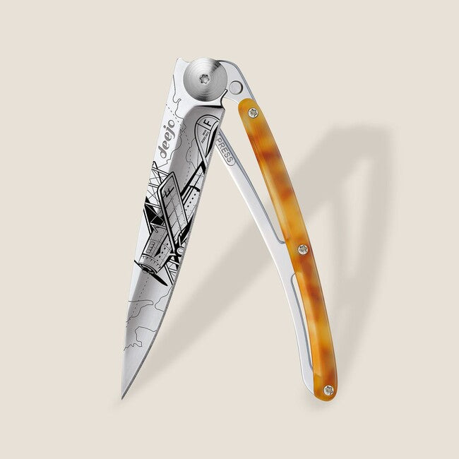 Deejo Tattoo Tartaruga coltello di chiusura specchio guscio di tartaruga aviazione