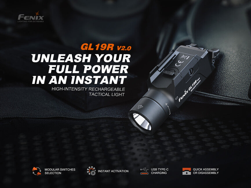 Fenix GL19R V2.0 torcia elettrica ricaricabile per armi