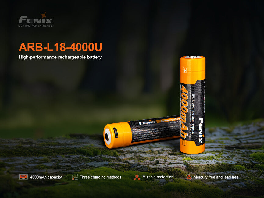 Fenix 18650 batteria ricaricabile usb-c 4000 mAh (Li-Ion)