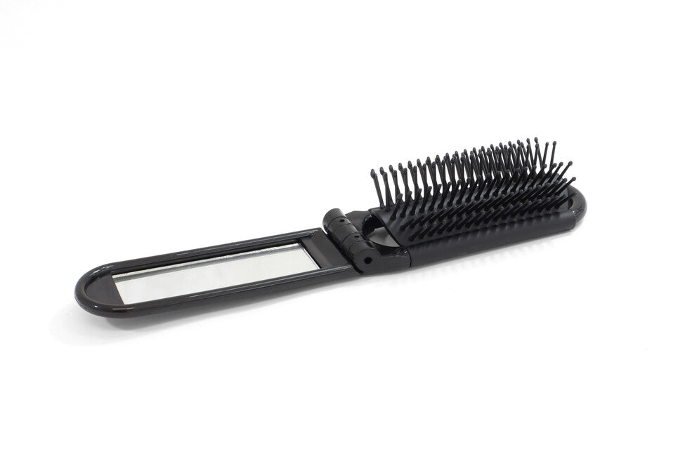 BasicNature Spazzola pieghevole per capelli, nera