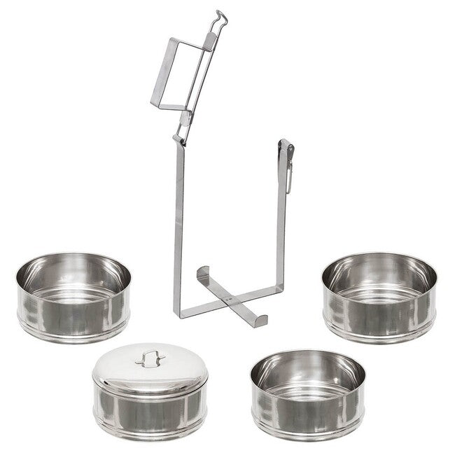 Fox Outdoor Contenitore per alimenti, 4 pezzi, acciaio inox