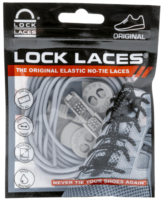 Lock Laces Lacci per scarpe, grigio tinta unita