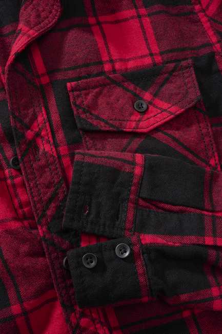 Brandit Camicia a maniche lunghe da bambino, rossa e nera