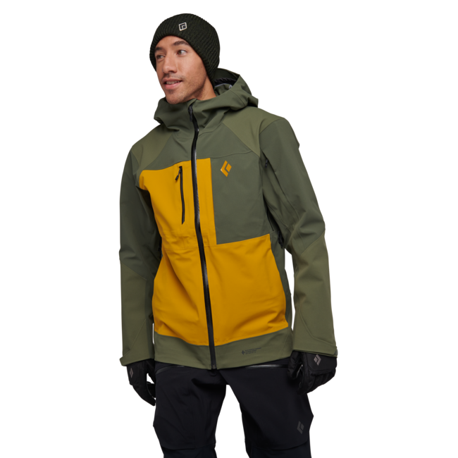 Black Diamond Recon Stretch Pro Shell giacca da sci da uomo, tundra-ambra