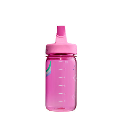 Nalgene Grip-n-Gulp biberon 0,35 l con coperchio, elefante musicale rosa