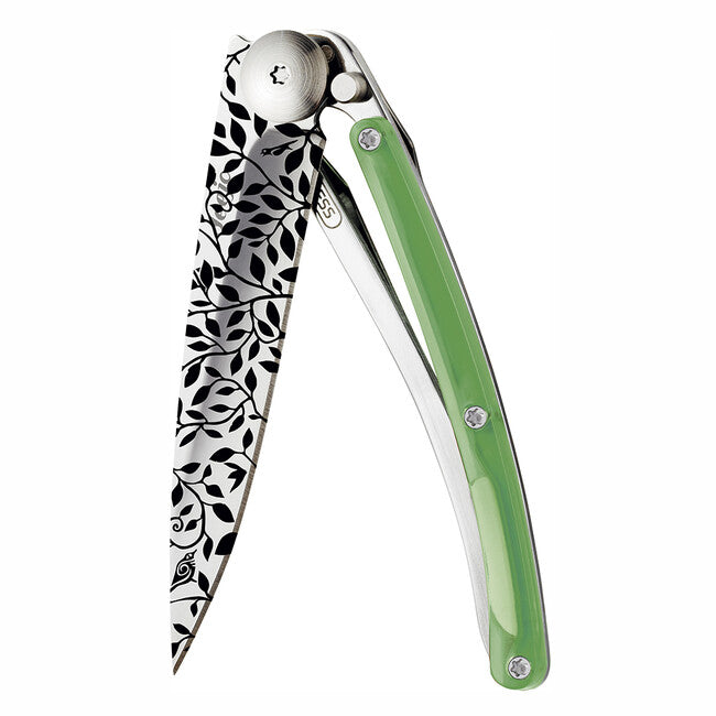 Deejo Coltello di chiusura tatuaggio verde Natura
