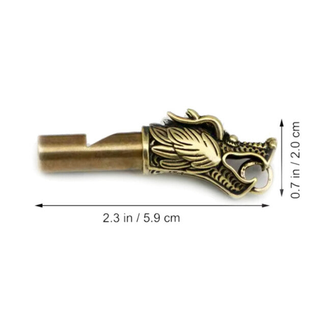 WARAGOD DragonHorn fischietto vintage in ottone 115 dB con motivo di drago