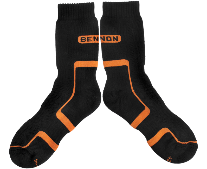 BENNON Trek Sock calzini da trekking, nero/arancio