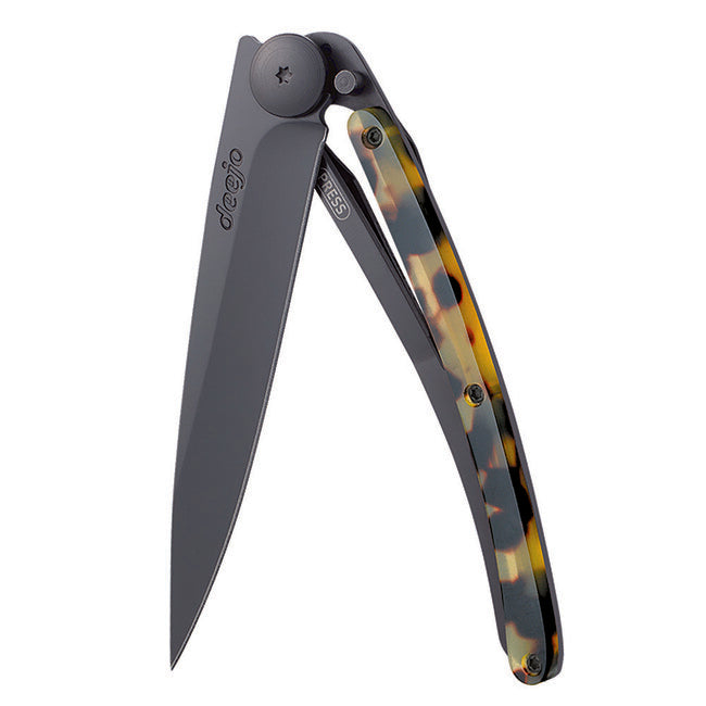 Deejo Turtle Grezzo coltello di chiusura a guscio di tartaruga